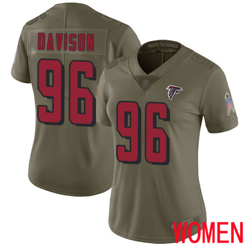 Atlanta Falcons Limited Olive Women Tyeler Davison Jersey NFL Football #96 2017 Salute to Service